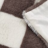 Catherine Lansfield Bela/temno rjava odeja 130x170 cm Cosy Soft Checkerboard – | Shoptok.si