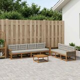  Set vanjskih sofa 8 pcs Prirodna i Svjetlosiva | Shoptok.si