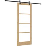 vidaXL Drsna vrata s strojno opremo 83x211 cm Masivni les Bor, Notranja vrata s steklom 'ORKDAL'83x211x4 cm Masivni les Bor | Shoptok.si