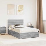  Krevetna konstrukcija s ladicama Siva Sonoma 135 x 190 cm | shoptok.hr