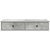 vidaXL Stenska polica s predali betonsko siv 100x37,5x19 cm inž. les | Shoptok.si