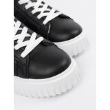 Shelvt Women's black sneakers with white inserts | shoptok.hr
