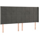  LED uzglavlje tamnosivo 203 x 16 x 118/128 cm baršunasto | shoptok.hr