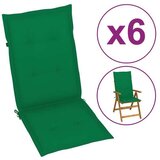  Jastuci za vrtne stolice 6 kom zeleni 120x50x3 cm od tkanine | shoptok.hr