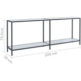  Konzolni stol bijeli 200 x 35 x 75,5 cm od kaljenog stakla | Eponuda.com