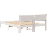 vidaXL Konstrukcija postelje Bela 135 x 190 cm Masivno borovo les | Shoptok.si