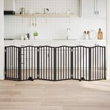  Vrata za pse s vratašcima 6 panela sklopiva 300 cm drvo topole Crna 50 x 90 x 2 cm | shoptok.hr