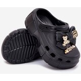 Boto Girls Foam Slippers With Bow And Decorations Black Selvana | ePonuda.com