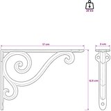  Nosači za zidne police 2 kom. Antič White 12.5 x 17 x 3 cm | shoptok.hr