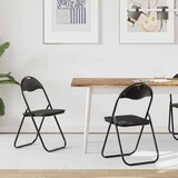  Sklopiva stolica 2 pcs Crna 48 x 43,5 x 81 cm Lažna koža | shoptok.hr