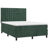  Box spring postelja z vzmetnico temno zelena 140x200 cm žamet, (20899633) | Shoptok.si