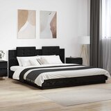  Okvir kreveta s uzglavljem s uzglavljem Crni hrast 200 x 200 cm | shoptok.hr