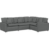  Modularna sofa s jastucima, tkanina, tamno siva | shoptok.hr