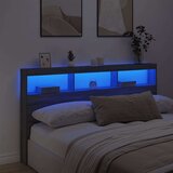 vidaXL Ormarić za uzglavlje LED sivom sonomom 180x17x102 cm | shoptok.hr