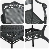  Set od 3 Crna Lijevani Aluminij Stol za 4 Osobe Izdržljiv | shoptok.hr
