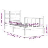  Okvir kreveta s uzglavljem bijeli 90 x 190 cm od masivnog drva | shoptok.hr