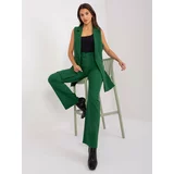 Fashion Hunters Dark green elegant set with bell bottoms