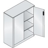 C+P Nizka omara za dokumentacijo ACURADO, 3 predelki za fascikle, VxŠxG 1200 x 930 x 400 mm, svetlo siva / vodno modra | Shoptok.si