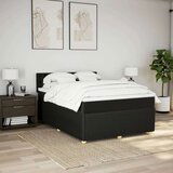 vidaXL Krevet s oprugama i madracem crni 160x200 cm od tkanine | shoptok.hr