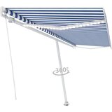  Tenda na ručno uvlačenje s LED svjetlom 500x300 cm plavo-bijela | shoptok.hr