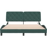 vidaXL Posteljni okvir z LED lučkami temno zelen 160x200 cm žamet, (21081975) | Shoptok.si