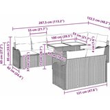  Sjedeća garnitura za vrt 9 kom. Siva Poli Ratan 287,5 x 122,5 x 85 cm | shoptok.hr