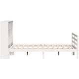 vidaXL Knjižna postelja brez vzmetnice bela 120x190 cm trdna borovina | Shoptok.si