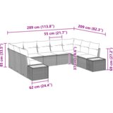 vidaXL 5-delni vrtni kavčni set s blazinami Bež Poli Ratan Akacija | Shoptok.si