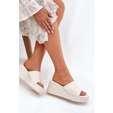 Boto Ladies Wedge Sandals Eco Leather Light Beige Obenae | shoptok.hr