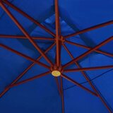  Viseči senčnik z lesenim drogom 400x300 cm moder | Shoptok.si