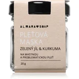 Face čistilna maska za obraz za mastno in problematično kožo Green clay & turmeric 20 g