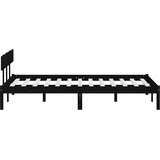  Okvir za krevet od masivne borovine crni 140 x 190 cm | shoptok.hr