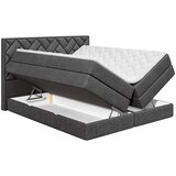 MID.YOU POSTELJA BOXSPRING 180 cm x 200 cm , tekstil, leseni material antracit | Shoptok.si