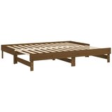  Izvlečna dnevna postelja medeno rjava 2x(90x200) cm borovina, (20724375) | Shoptok.si
