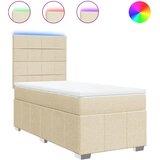  Okvir kreveta s oprugama i madrac krem 80x200 cm od tkanine | shoptok.hr