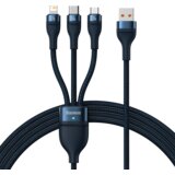 Baseus 3v1 usb kabel usb 3v1 flash series, usb-c + micro + lightning 66W, 1,2 m (moder), (20636245) Cene