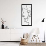 Wallxpert metalni zidni ukras 5303, dva lica nacrtana jednom linijom u uskom ramu, 26 x 60 cm, crni Cene