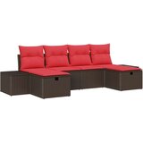  Vrtna sedežna garnitura z blazino 6 pcs Rjava poli ratan, (5000085122) | Shoptok.si