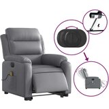 vidaXL Električni masažni naslonjač na podizanje od umjetne kože siva | shoptok.hr