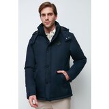 River Club Men's Navy Blue Camouflage Hooded Water And Windproof Winter Coat & Parka Cene