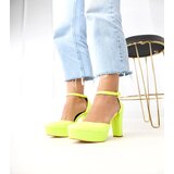 Gemre Yellow Neon High Block Heels Joy | ePonuda.com