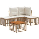  Set vanjskih sofa 5 pcs Prirodna i krema bijela Poliester | Eponuda.com
