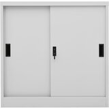 Furnova Pisarniška omara z drsnimi vrati svetlo siva 90x40x90 cm jeklo, (21919717) | Shoptok.si