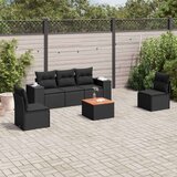 vidaXL 6-dijelni set vrtnih sofa s jastucima crni od poliratana | shoptok.hr