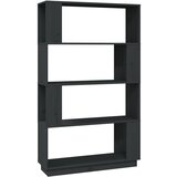 Maison Chic Knjižna omara - Knjižni regal siva 80x25x132 cm trdna borovina, (21723214) Cene