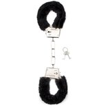 Shots Toys Furry Handcuffs Black Cene