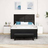 vidaXL Box Spring krevet s madracem i klupom Crna 140x200 cm Tkanina | shoptok.hr