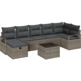  8-dijelni vrtni kauč set (vrtna garnitura) s jastučićima sivi poli ratan | shoptok.hr