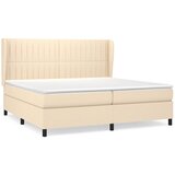  Krevet s oprugama i madracem krem 200 x 200 cm od tkanine | shoptok.hr