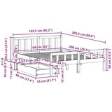 vidaXL Okvir kreveta bez madraca 160 x 200 cm od masivne borovine | shoptok.hr